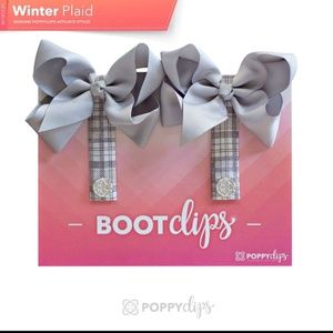 Winter Plaid Boot Clips Poppy Clips